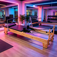 Barre de pieds réglable en bois pour Reformer Pilates professionnel, système de poulies en bois pour studio