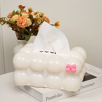 Porte-boîte à mouchoirs créatif en forme de nuage - Distributeur de serviettes en papier en céramique effet barbe à papa pour salon, table à thé et chambre à coucher