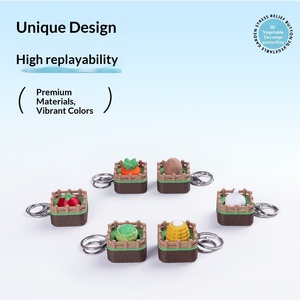 3D-printed Keychain <b>Toy</b> Vegetables Mini Pendants Original Design Bag Stress-relief Charms Wholesale <b>Set</b> Boxed - Product Image 2