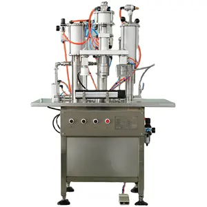 Semiatutomatic LPG gas aerosol filling machine with vacuuming