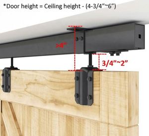 WEKIS Black Box Hall Herrajes de Acero Reforzado para Puertas Correderas de Granero, Montaje en Pared, para Dormitorio, Cocina, Interior y Exterior, con Tornillos de Carril - Product Image 2