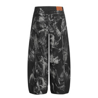 Jean baggy YUANBOFEI pour homme, coupe large, en denim, motif éclaboussures de peinture, style punk Wasteland, idéal pour les sorties décontractées