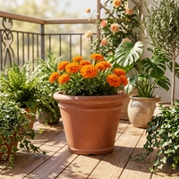 Pot de fleurs classique en plastique écologique avec trou de drainage, biodégradable, durable pour une utilisation en intérieur/extérieur, décoration de centre commercial, décoration de la maison