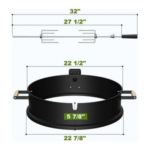 Anillo de Asador Resistente para Barbacoa de Carbón, para Asar Pollo y Pavo, Accesorio para Parrilla de Barbacoa al Aire Libre - Product Image 5