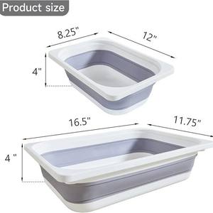 Bac à appâts carré pliable en plastique épaissi <span class=keywords><strong>pour</strong></span> la pêche et l'utilisation en dortoir étudiant - Product Image 6
