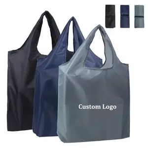 Vietnam Factory Custom Logo Environmentally Friendly Plastic Bags Reusable Nylon Folding Shopping Bags Polyester Bags