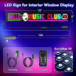 Letrero LED Programable P5, Resolución 32x634, Control por Aplicación Bluetooth para Interiores, Ideal para Exhibición en Escaparates de Negocios y Tiendas Minoristas - Product Image 5