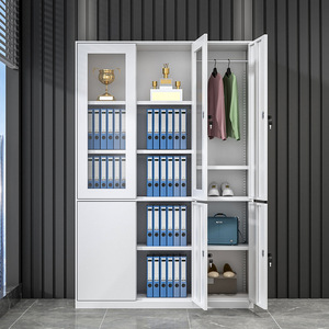 خزانة ملفات فولاذية قابلة للفصل مع باب زجاجي، خزانة ملابس ضيقة الحواف، خزانة تخزين وحفظ البيانات - Product Image 3