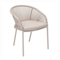 Chaise de jardin en rotin tressé, chaise de patio en aluminium, mobilier d'extérieur en osier, chaises de restaurant, chaise de salle à manger en corde