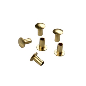 Plaque signalétique de rivets à tête <span class=keywords><strong>ronde</strong></span> en <span class=keywords><strong>laiton</strong></span> en métal non standard personnalisé pour charnières de poignées de couteau - Product Image 1