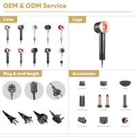 Sèche-cheveux de voyage ergonomique 1400W 110000 tr/min avec moteur DC, technologie tourmaline, séchage rapide, lissage ultime des cheveux, idéal pour hôtel et extérieur