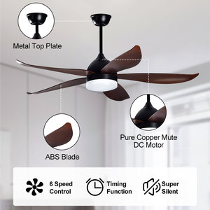 Ventiladores de techo <span class=keywords><strong>antiguos</strong></span> de 5 aspas negros con control remoto rústico <span class=keywords><strong>Precios</strong></span> para sala de estar - Product Image 3
