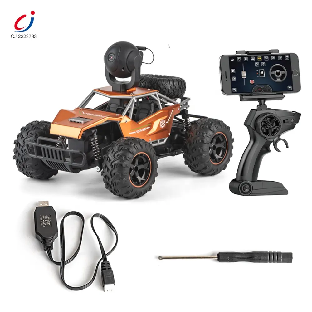 Chengji 2.4ghz 1:14 alloy rc car 720p wifi camera app control toy off road high speed rc control remote car with fpv hd camera