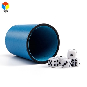 Màu Xanh ODM Shaker ly Set hình trụ da biểu tượng tùy chỉnh chất lượng cao xúc xắc Cup cho backgammon trò chơi - Product Image 5