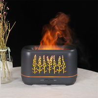 Humidificateur ultrasonique électrique pour la maison et l'hôtel, nébuliseur, diffuseur d'arômes à effet de flamme 3D en grain de bois, télécommande