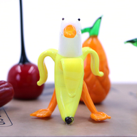 Vente en gros d'usine : Sculpture d'art Murano, Figurine d'animal en verre Canard Jaune, Décoration d'intérieur