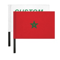 Drapeau du Maroc imprimé sur mesure OEM ODM 17,7x11,8 pouces avec poignée en EVA haute densité et mât flexible – Bannière pour supporters sportifs