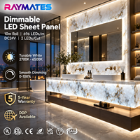 Feuille LED flexible rétroéclairée UL ETL, CRI élevé, CCT réglable 2700+6500K, panneau LED haute densité découpable pour mur rétroéclairé en onyx
