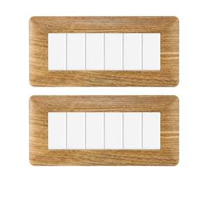 แผงสวิตช์ติดผนัง Gloca 6 ช่อง กรอบพลาสติกสีไม้เข้ม 6 สวิตช์ ดีไซน์ทนทานสำหรับใช้ในบ้าน - Product Image 1