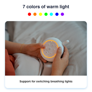 Lampe de chevet à bruit blanc, coucher de soleil, <span class=keywords><strong>berceuse</strong></span> et ventilateur 2 en 1, 40 sons, aide au sommeil personnalisée pour bébé, apaisant vert miracle - Product Image 2