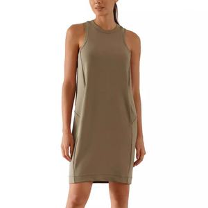 Vestido Personalizado OEM de Alta Calidad para Mujer, Vestido Holgado Informal sin Mangas con Bolsillos Tipo Canguro, Estilo Patchwork - Product Image 3