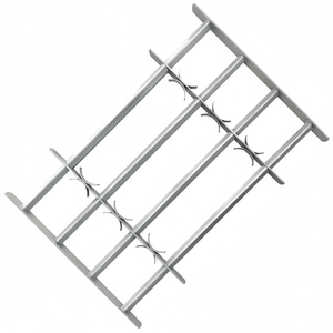 Grille de sécurité argentée réglable 19,7-25,6 pouces pour porte et fenêtre, en acier inoxydable, design industriel, installation facile - Product Image 1