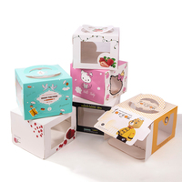 Boîte à gâteau pliable en carton, boîte d'emballage personnalisée pour pâtisserie avec couvercle