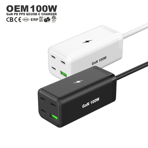 Chargeur portable Gan 100w Type C 3C1A avec cordon d'alimentation, charge rapide PD QC Usb c 100w 65w 30w pour ordinateur portable <span class=keywords><strong>Samsung</strong></span> iPhone - Product Image 1