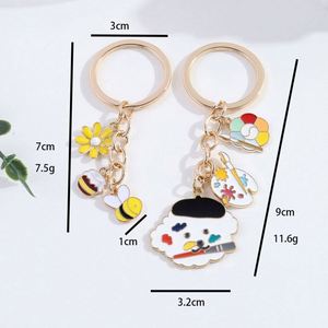 High Quality Summer New Cute Painter Dog Puppy Little <b>Bee</b> Metal Keychain for Bag Pendant and Promotion <b>Gift</b> - Product Image 2