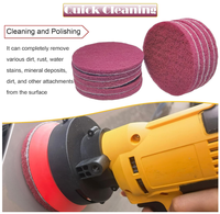 Disque abrasif non tissé de 5 pouces avec fixation auto-agrippante pour le conditionnement des surfaces, support Velcro pour outils de nettoyage et de polissage