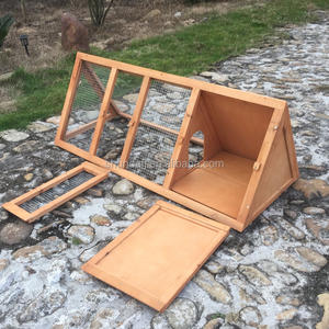 SDR005 di lusso moderno in legno A-Frame Pet House modello solido piccolo animale Hutch con corsa esterna per gatti e conigli - Product Image 3