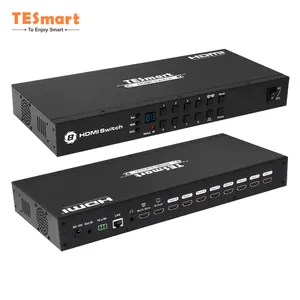 TESmart pengalih mixer video 8x2, mendukung Quad view 8 input Multi-view untuk home theater Game studio video switcher hdmi