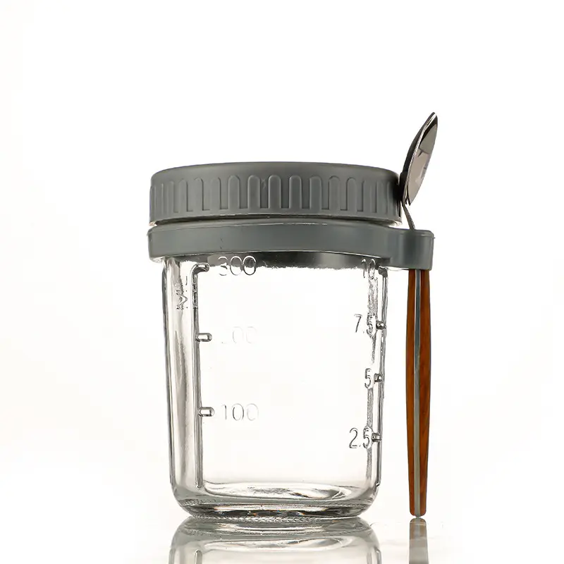 Küchen kanister 350ml Luftdichtes Glas Haferflocken behälter Glas Overnight Hafer glas mit Deckel