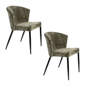 Cadeira de Jantar Moderna Estofada em Veludo Nórdico com Pernas de Metal Preto à Venda por Atacado - Product Image 1