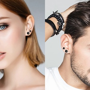 1 Par de Pendientes de Barra de Acero Inoxidable para Hombre y Mujer, 3-14 mm, Plateados, Dorados, Negros, Pendientes de Piercing, Joyería Punk Hip Hop - Product Image 6