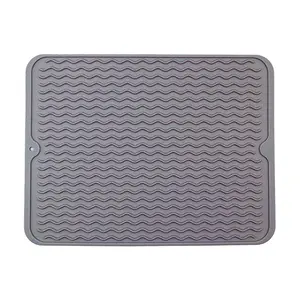 Tapetes de secagem de pratos para balcão de cozinha Tapete de silicone para utensílios de mesa tigela resistente ao calor