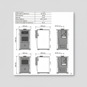 Poêle à combustible solide DK-29 LOTUS avec cheminée à eau chaude chauffante au sol-Vera pour usage domestique - Product Image 1