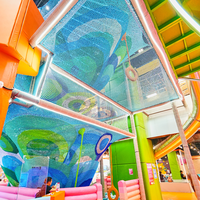 Estructura de Juego Interior de Cuerda Tejida a Mano con Múltiples Niveles, Tobogán y Piscina de Pelotas para Centros de Juego Infantiles