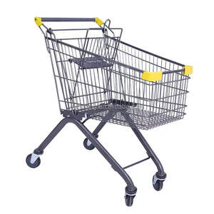 Chariot à roulettes <span class=keywords><strong>portable</strong></span> pour l'épicerie Chariot à provisions robuste Chariot à provisions de supermarché - Product Image 2