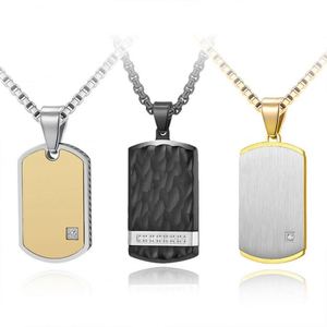 Collar Personalizado con Logotipo, Resistente al Deslustre, Impermeable, de Acero Inoxidable, Chapado en Oro de 18k, con Placa de Identificación para Hombre - Product Image 1