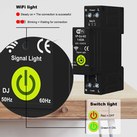 RMshebei Tuya Mini disjoncteurs Wifi Smart Home Switch 1P + N 63A Smart Energy Meter Protector Voltage Din Rail Télécommande