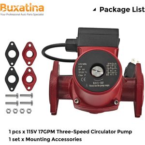 ปั๊มหมุนเวียนน้ำสามระดับความเร็ว 115V 17GPM สำหรับเปลี่ยนทดแทน Grundfos UPS15-58FC  วัสดุเหล็กหล่อสีแดง สำหรับติดผนัง ระบบ HVAC - Product Image 3