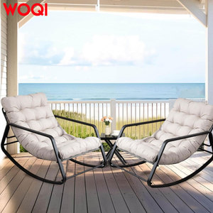 WOQI Poltrona Moderna in Rattan Pieghevole e Portatile, Comoda Sedia Sospesa per Soggiorno con Struttura in Metallo e Cuscino Confortevole, Ideale per Balcone - Product Image 5