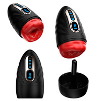 Männer-Masturbationsbecher mit Oralsex-Funktion, Intelligenter Heizfunktion, 40 Grad Verzögerungstraining, Massagebecher, USB-Aufladbar