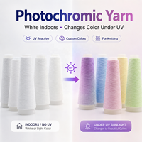 Hilo Acrílico Teñido con Cambio de Color Reactivo a los Rayos UV, Hilo Fotocrómico para Tejer Prendas, Cambio de Color Personalizado, Textil Ecológico