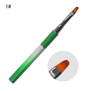 Pinceaux à ongles double embout ombré, double tête, pointe plate et ronde, manche en métal, stylo professionnel pour la décoration des ongles en acrylique - Product Image 5
