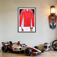 Nouvelle conception, cadre de présentation premium pour combinaison de course F1, boîtier mural verrouillable, vitrine noire en bois, pour fleurs, animaux, sport automobile