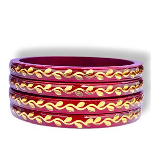 Danta GEMS Lac bangles อินเทรนด์หรูหราการออกแบบใบไม้สีทองแบบดั้งเดิมชุดเครื่องประดับฮินดูชาติพันธุ์แบบดั้งเดิมสำหรับงานแต่งงานเทศกาล - Product Image 1
