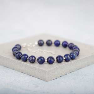 Bracelet aigue-marine en argent sterling 925 pour la gorge Chakra Guérison Lapis Lazuli Gemstone <span class=keywords><strong>Angelite</strong></span> - Product Image 4