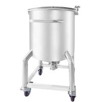 Réservoir de stockage de liquide vin huile eau liqueur 100L 200L 500L 1000L vertical 304 316 en acier inoxydable scellé mobile